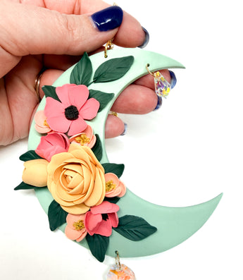 Floral Moon Sun Catcher Wall Hanging One