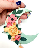 Floral Moon Sun Catcher Wall Hanging One