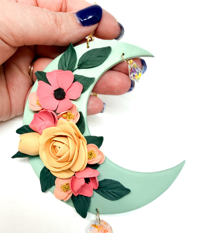 Floral Moon Sun Catcher Wall Hanging One