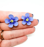 Blue Flax Flower Studs
