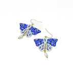 Flora Moth Dangles Blue & Cream