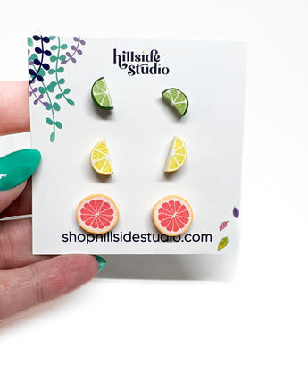 Citrus Clay Stud Set