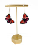 Butterfly Dangles: Pink Orange Ombre