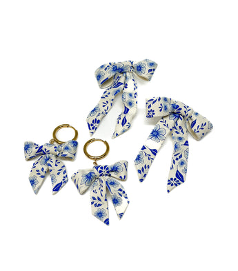 Bow Earrings - Flora Cream