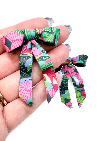 Bow Earrings - Colorful Jungle