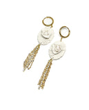 Solstice Floral Dangles - Winter White