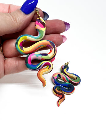 Anya Snake Earrings - Rainbow Scraps