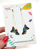 Double Butterfly Dangles - Rainbow v.2