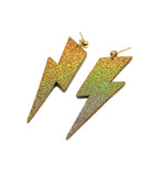 Lightning Bolt Dangle Earrings - Gold Glitter LIBERTY GIRLS SOCCER FUNDRAISER