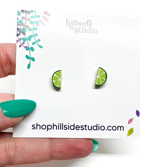 Lime Slice Clay Studs