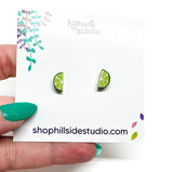 Lime Slice Clay Studs