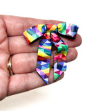 Bow Earrings - Rainbow Prism