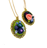 Floral Pendant Necklace - Green