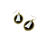 Gold-Framed Ghost Dangles