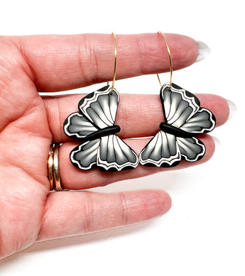 Butterfly Dangles: Black/Cream