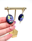 Periwinkle Mushroom Bead Huggies