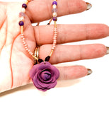 Autumn Rose Beaded Necklace