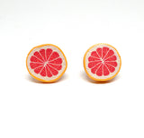 Grapefruit Slice Clay Studs