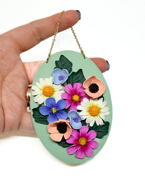 Floral Oval Wall Hanging