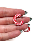 Peppermint Candy Cane Hoops