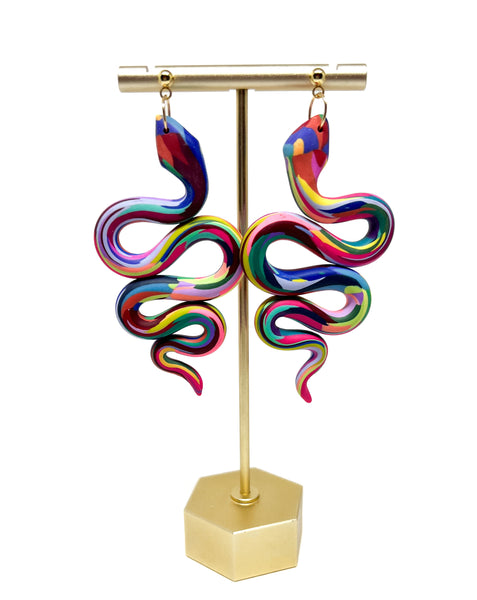 Anya Snake Earrings - Rainbow Scraps