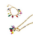 Colorful  Beaded Charm Necklace