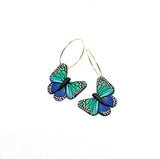 Butterfly Dangles:  Blue Green Ombre