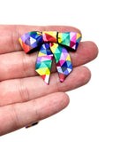 Bow Earrings - Rainbow Prism