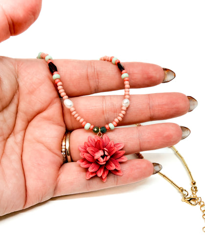 Dahlia Beaded Necklace