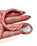 Peppermint Candy Cane Hoops