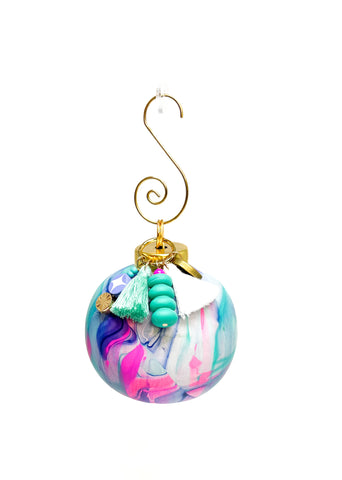 Hand-Painted Marbled Ornament