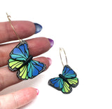 Butterfly Dangles:  Blue Green Ombre