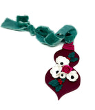 Burgundy Floral Christmas Ornament