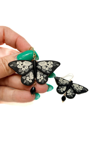 Moody Floral Moth Dangles