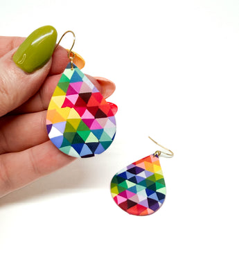 Teardrop Dangles - Rainbow Prism