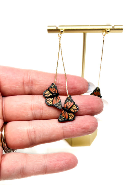 Double Monarch Butterfly Dangles