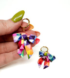 Bow Earrings - Rainbow Prism
