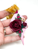 Pink Floral Christmas Ornament PRE ORDER