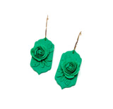 Lilith Floral Dangles -Aqua Green