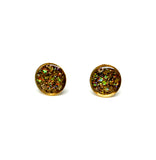 Resin Studs - Gold Glitter