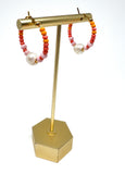 Sunset & Pearl Beaded Hoops