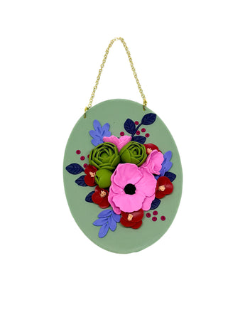 Floral Oval Wall Hanging