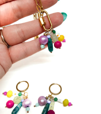 Colorful  Beaded Charm Necklace