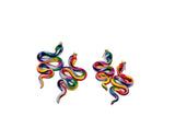 Anya Snake Earrings - Rainbow Prism