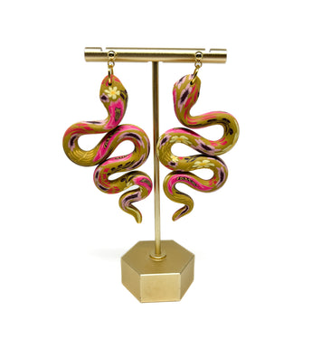 Anya Snake Earrings - Mustard Autumn Floral