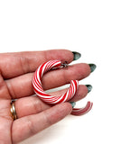 Peppermint Candy Cane Hoops
