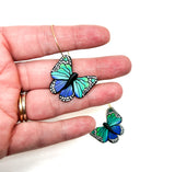 Butterfly Dangles:  Blue Green Ombre