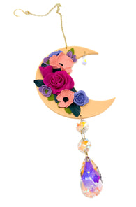 Floral Moon Sun Catcher Wall Hanging Three