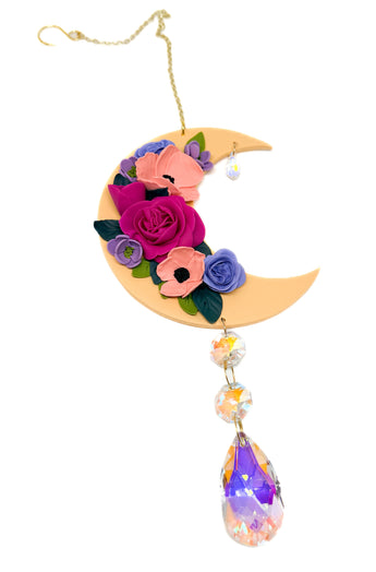 Floral Moon Sun Catcher Wall Hanging Three