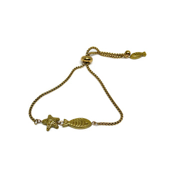Fish & Starfish Adjustable Bracelet